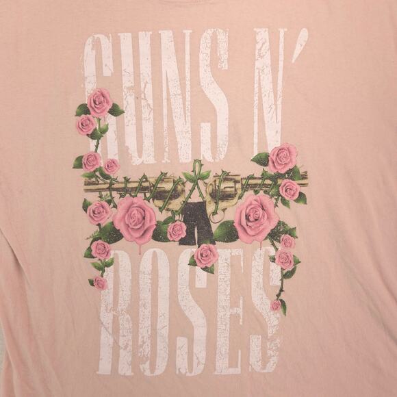 Guns And Roses Band Crew Neck Short Sleeve Graphic Shirt Womens Size 2XL Pink - Picture 4 of 9